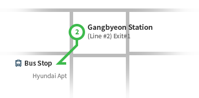 Gangbyeon Station (Line #2) Rough Map